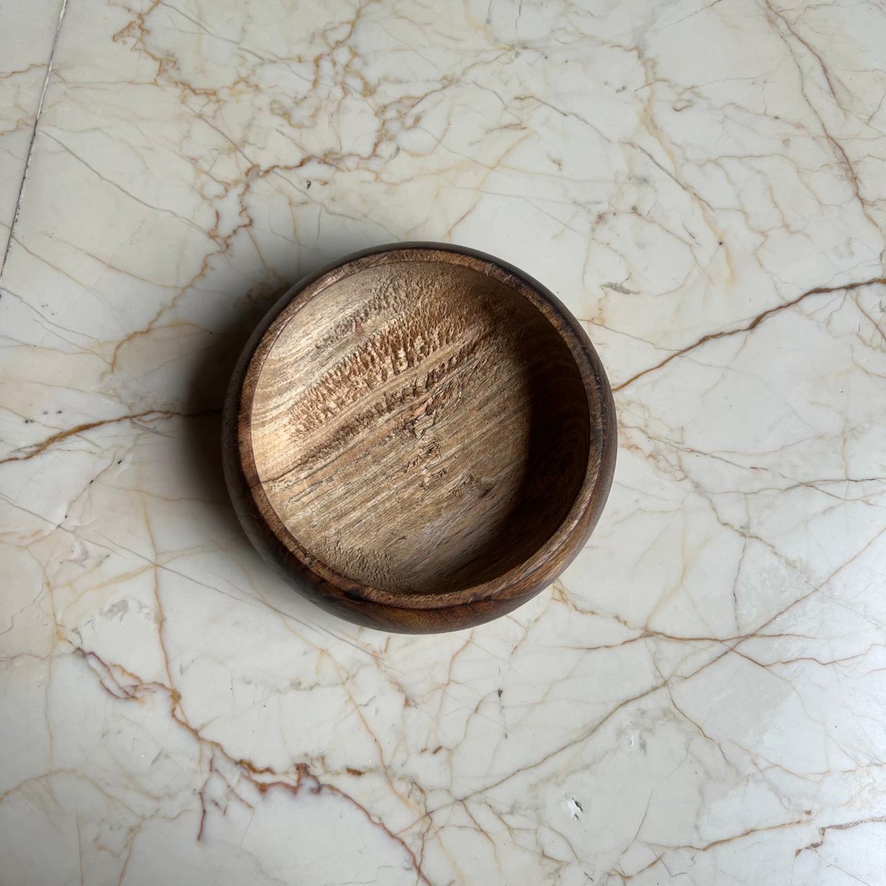 Wooden Bowl for Candles - Rounded bowl