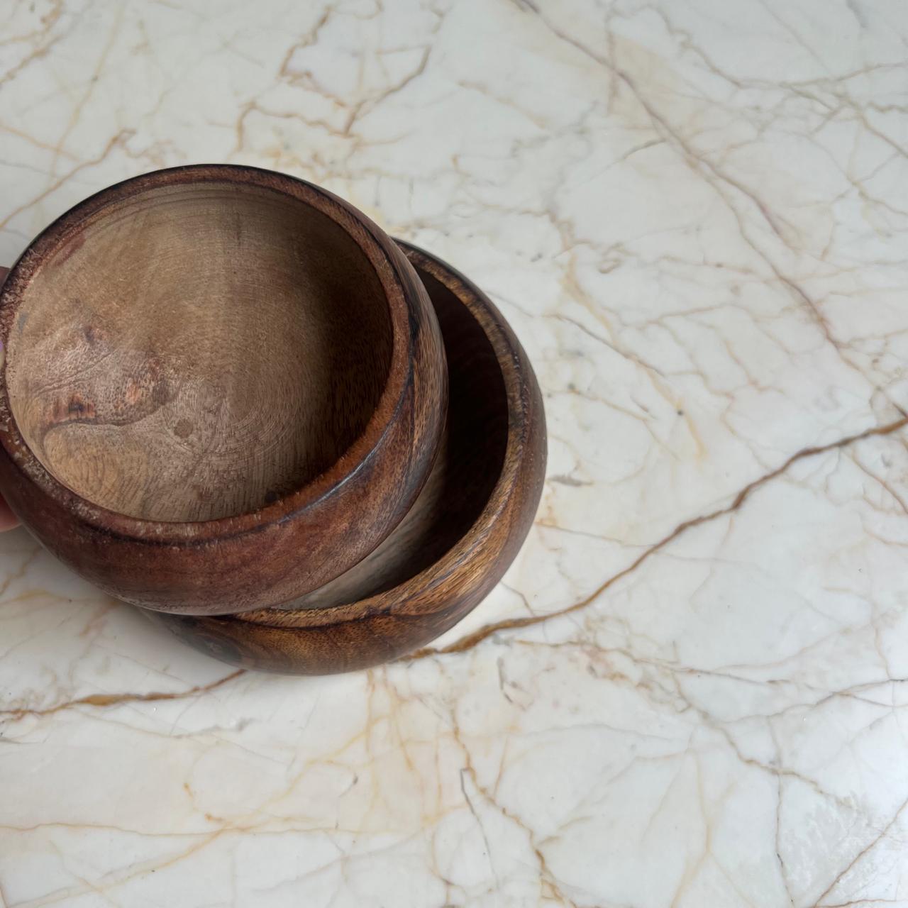 Wooden Bowl for Candles - Rounded bowl