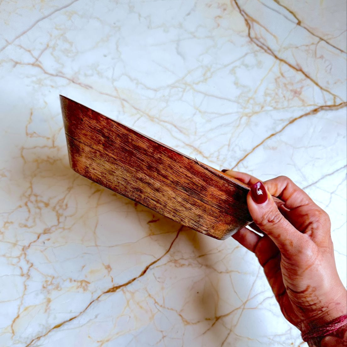 Wooden Bowl for Candles - Boat Shape