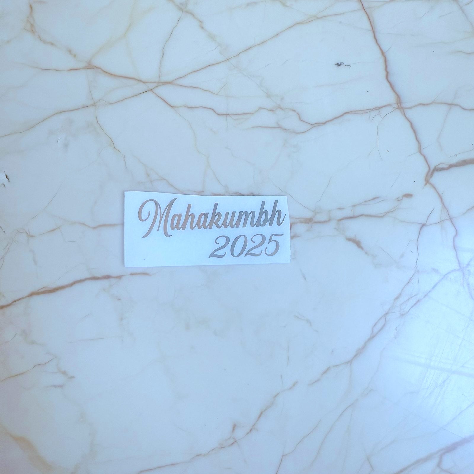 MahaKumbh Metallic Sticker - English