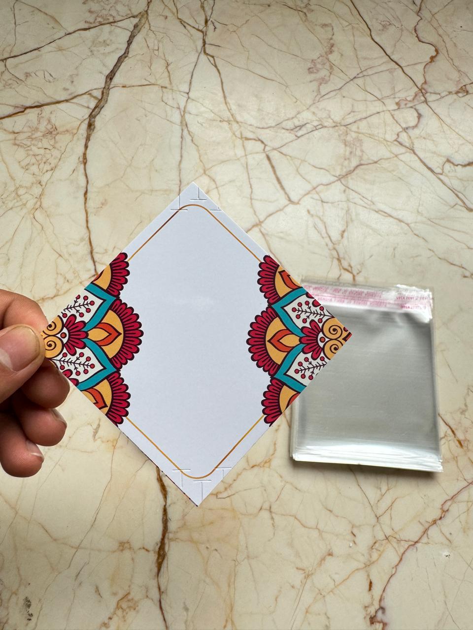 Square Mandala Rakhi card - C