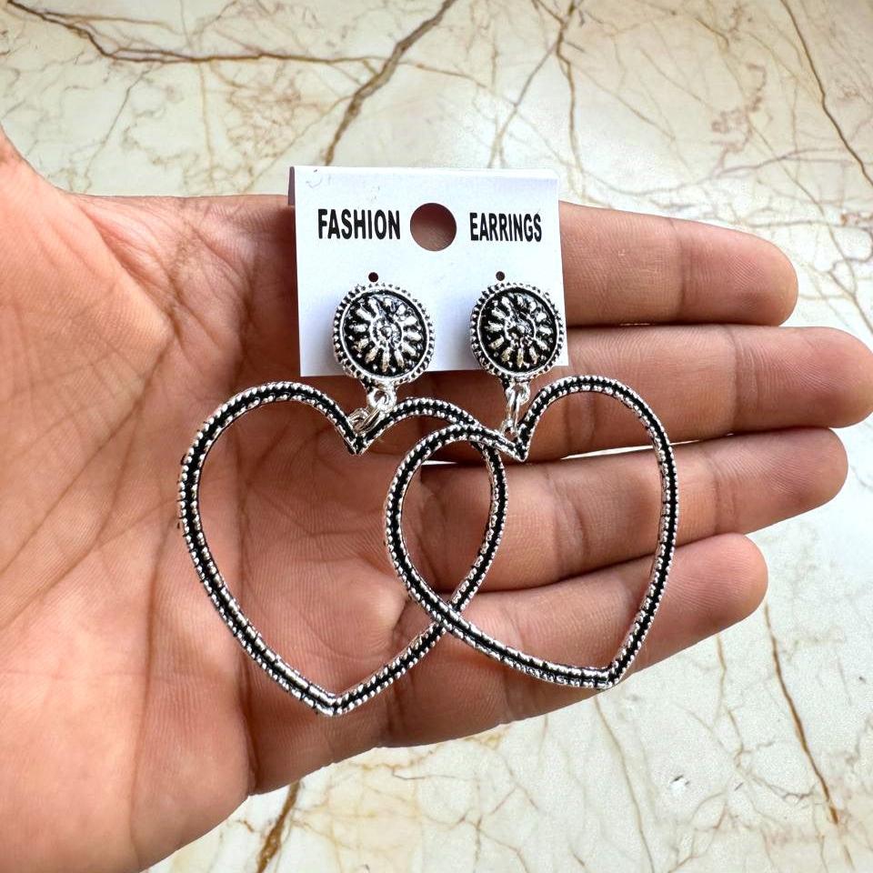 Silver Earring Bezel - Heart