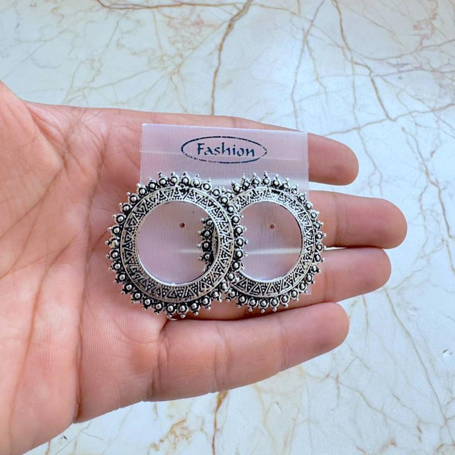 Silver Earring Bezel -  Tops (C)