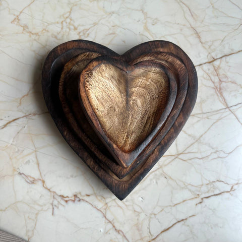 Wooden Bowl for Candles - Heart Shape