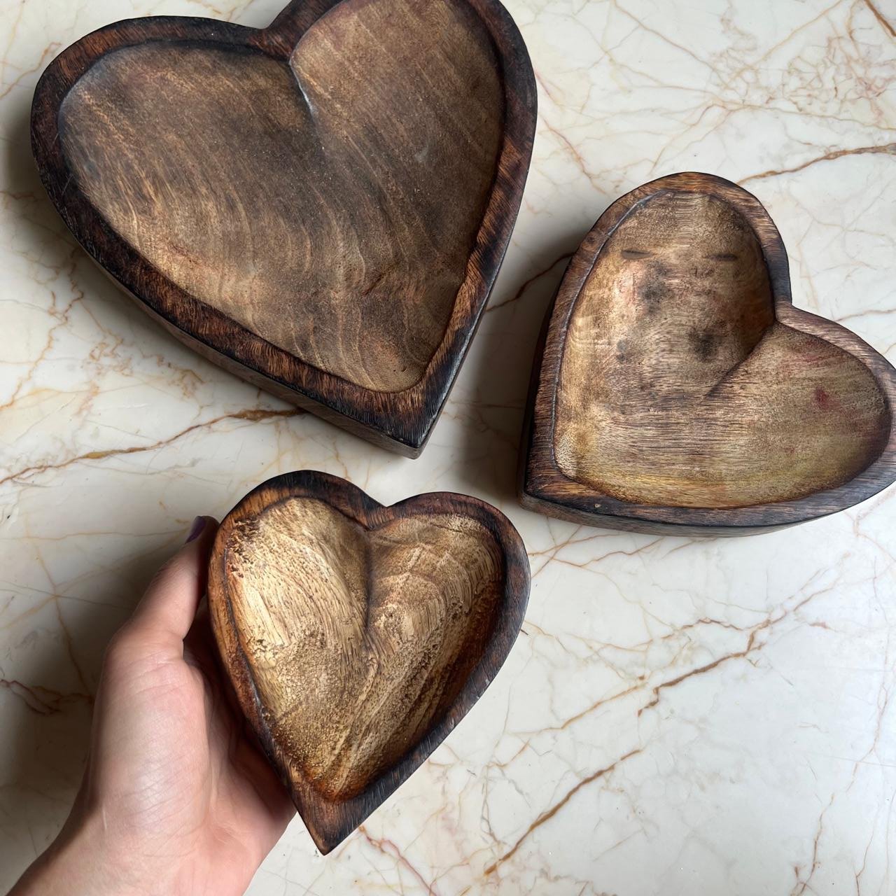 Wooden Bowl for Candles - Heart Shape