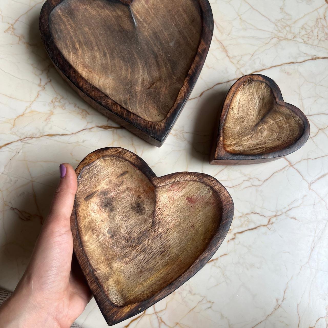 Wooden Bowl for Candles - Heart Shape