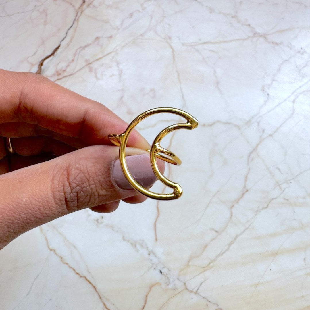 Moon Shaped Adjustable Ring Bezel