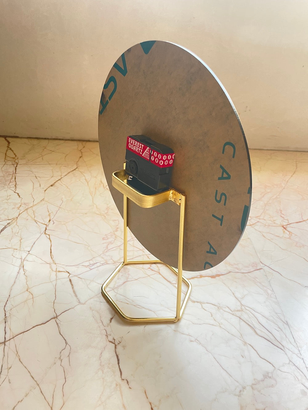 Metal clock Stand golden