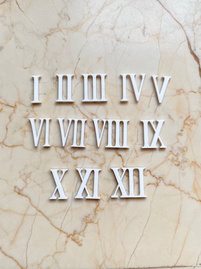 12 Acrylic Roman Numbers for clock - Harsh Resin Store