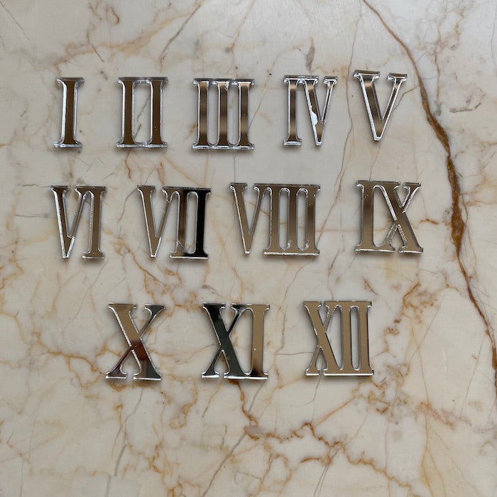 12 Acrylic Roman Numbers for clock - Harsh Resin Store