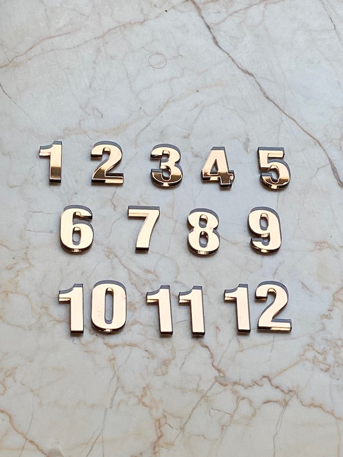 12 Acrylic English Numbers for clock - Harsh Resin Store