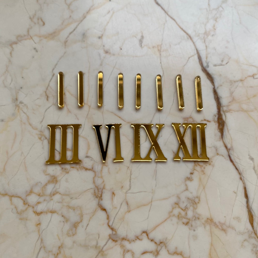 4 Roman Numbers with 8 Sticks acrylic number for clock - Harsh Resin Store