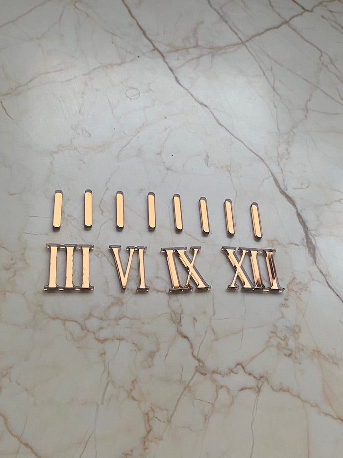 4 Roman Numbers with 8 Sticks acrylic number for clock - Harsh Resin Store