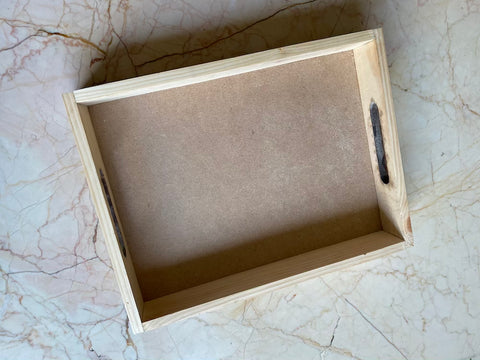 Pinewood MDF Tray with Wooden handles - Rectangle