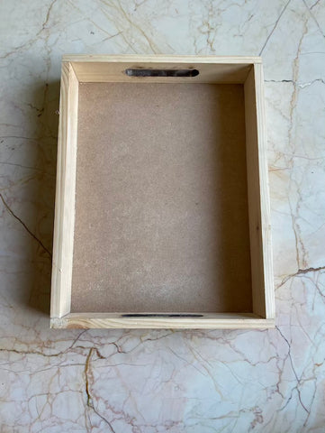 Pinewood MDF Tray with Wooden handles - Rectangle