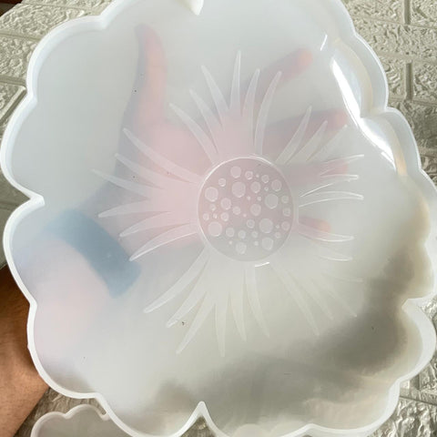 Flower Tray with 5 Flower Coaster Mould Set