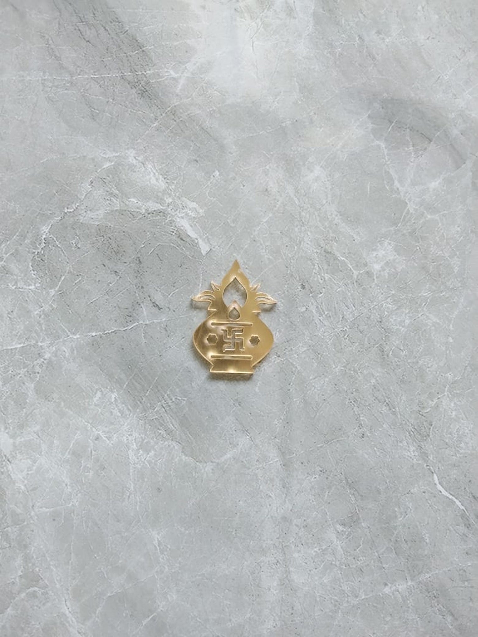 Kalash symbol Gold acrylic cut out