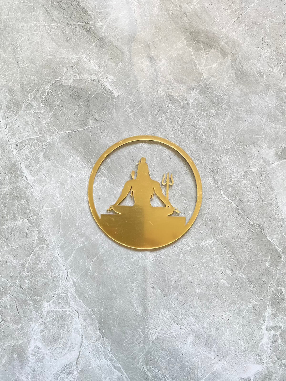 Shiv ji symbol gold acrylic cut out