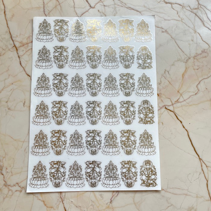 Ganesh Lakshmi metallic Sticker sheet