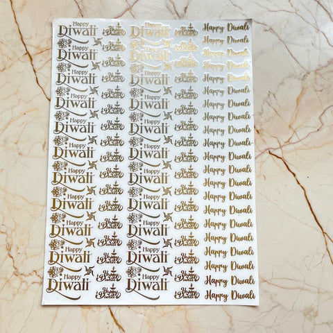 Happy Diwali metallic Sticker sheet