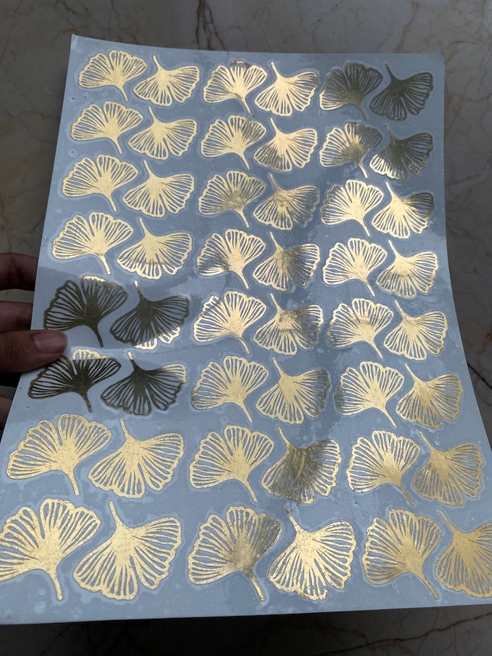Gingko Leaf Metallic Sticker Sheet