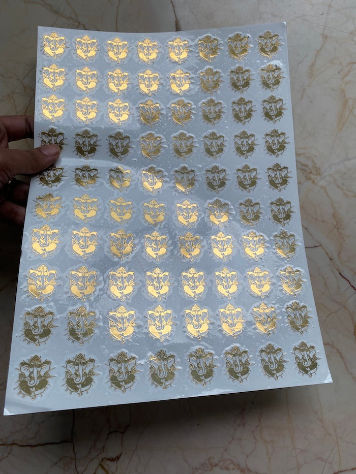 Cute Ganeshji Metallic Sticker Sheet