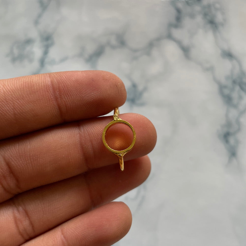 Adjustable round ring bezel- Gold