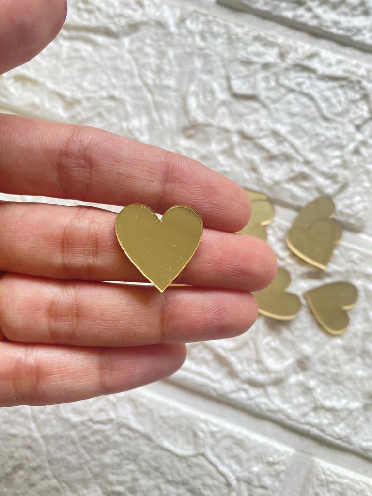 Heart shapes in Golden Acrylic Cutting
