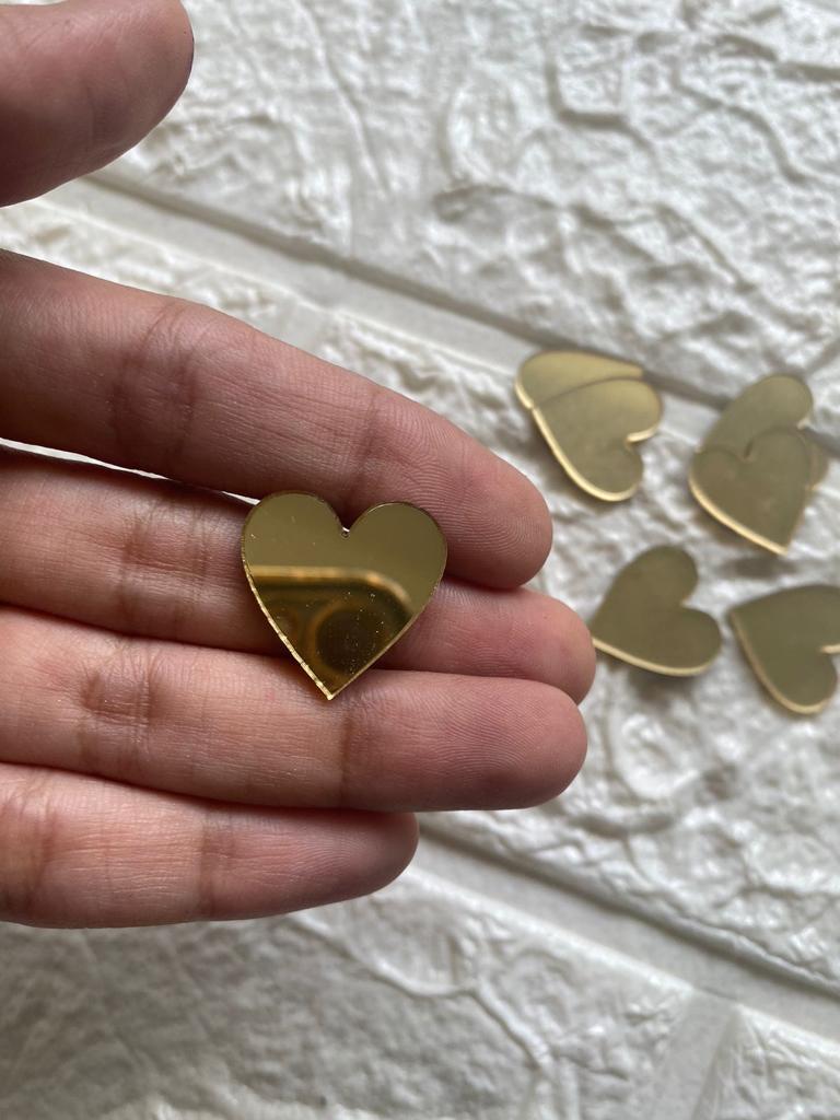 Heart shapes in Golden Acrylic Cutting