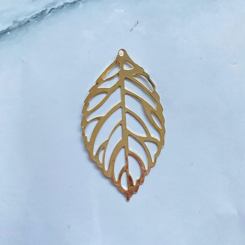 Metal Leaf Charm - A