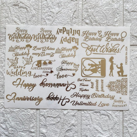 Birthday / Anniversary Embossed Sticker Sheet