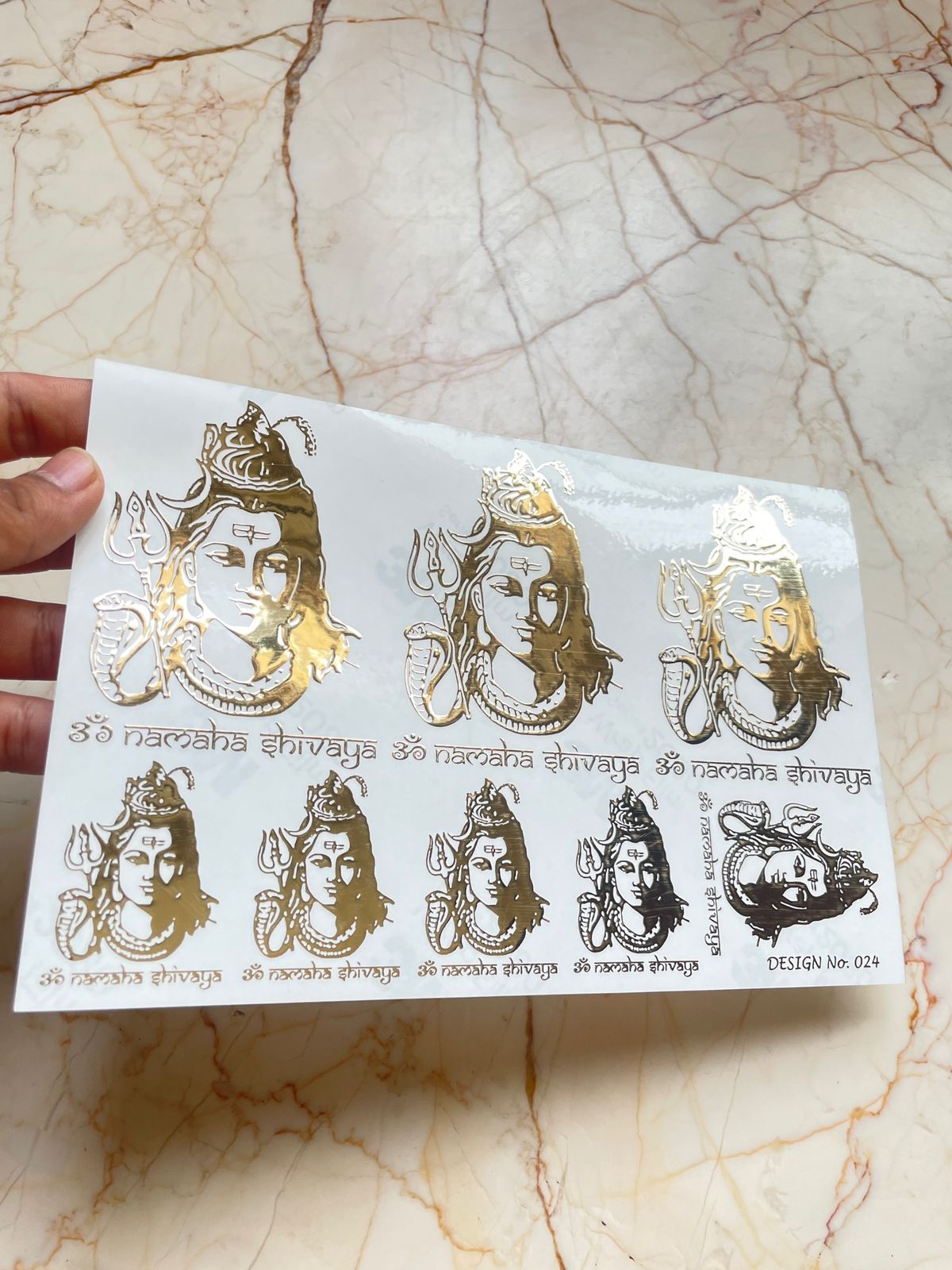 Shivji Embossed Sticker Sheet