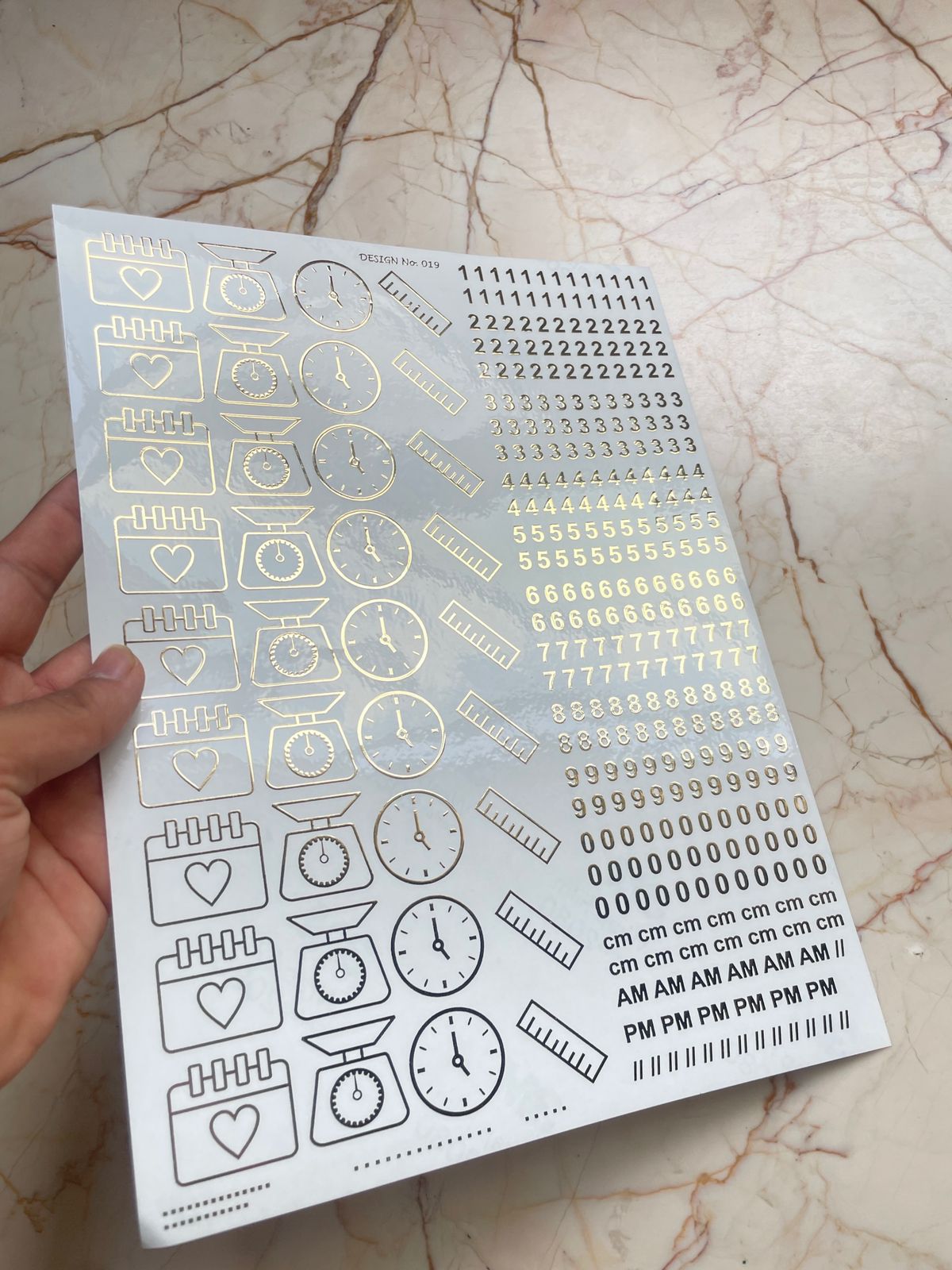 Baby Weight Embossed Sticker Sheet - A4