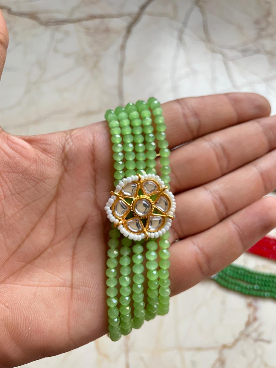 Crystal bracelet/ Rakhi - Pastel colors