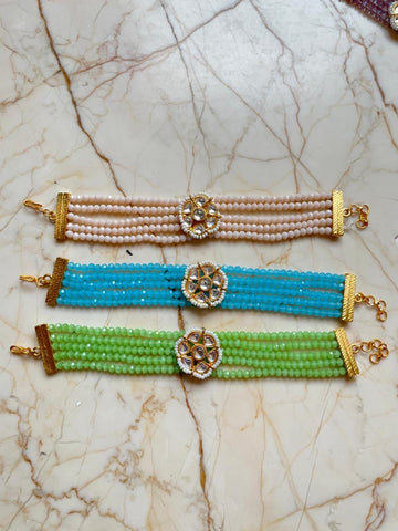 Crystal bracelet/ Rakhi - Pastel colors