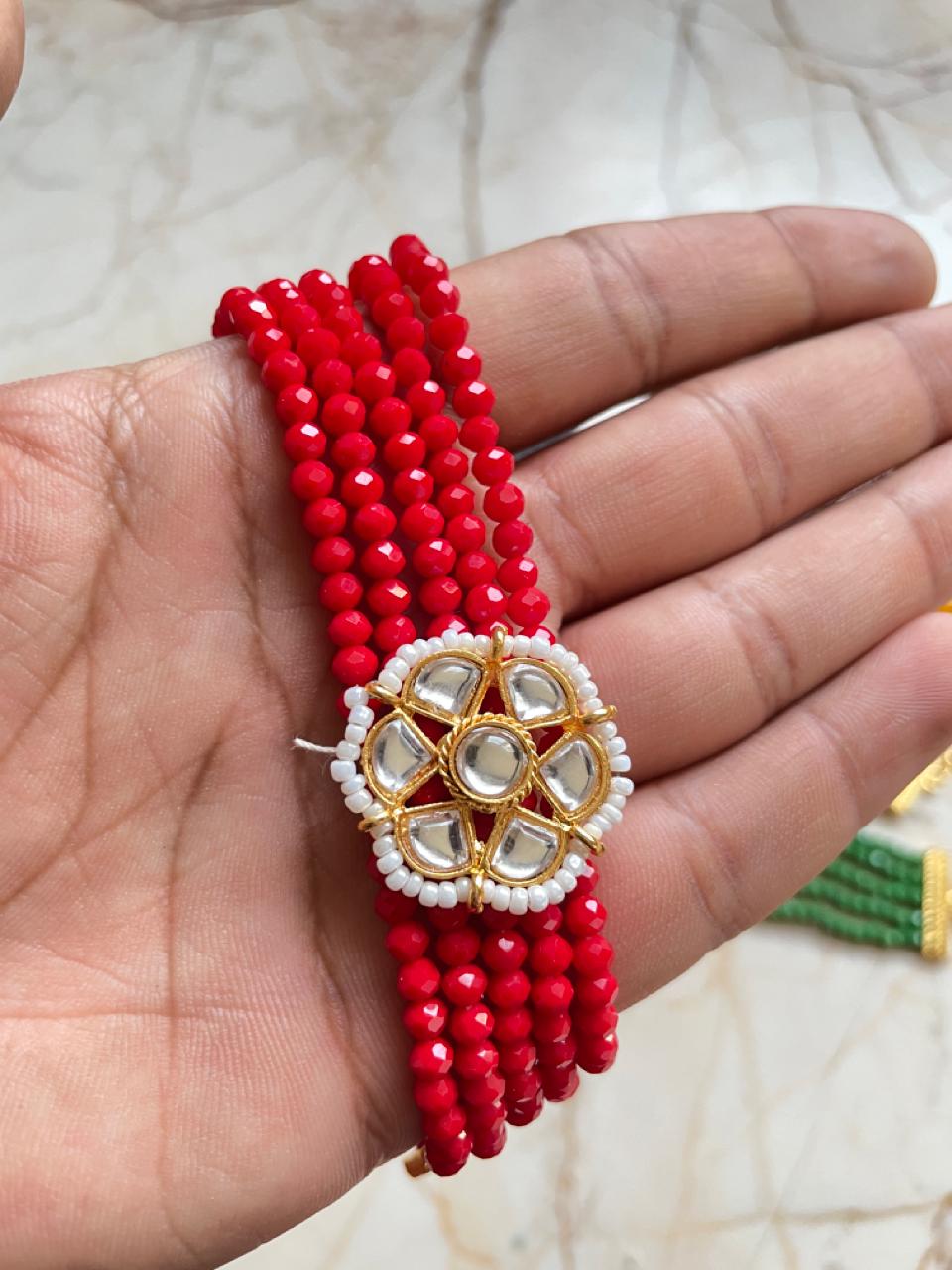 Crystal bracelet/ Rakhi - solid colors