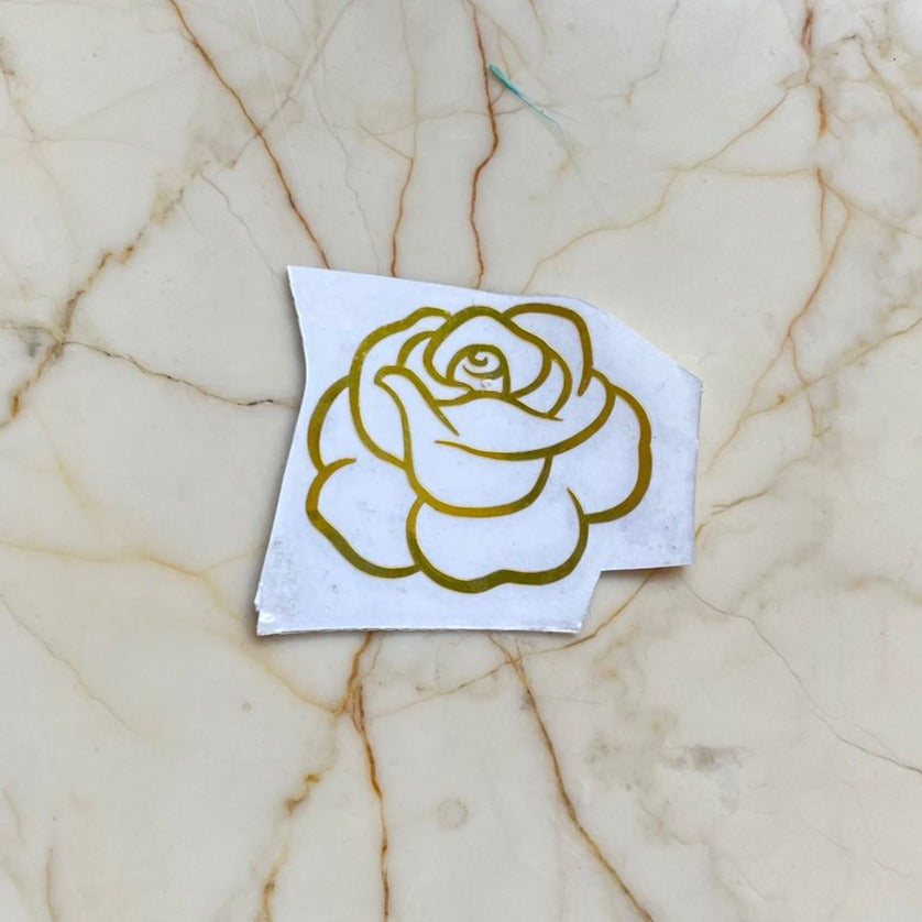 Gold Vinyl Rose Sticker