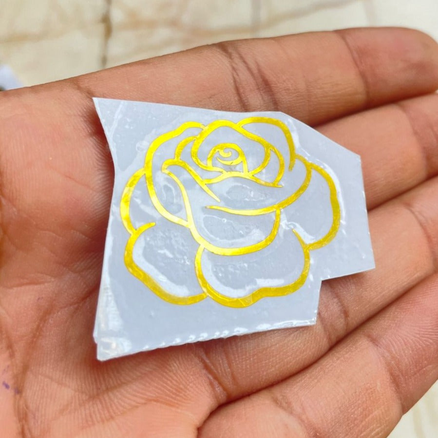 Gold Vinyl Rose Sticker