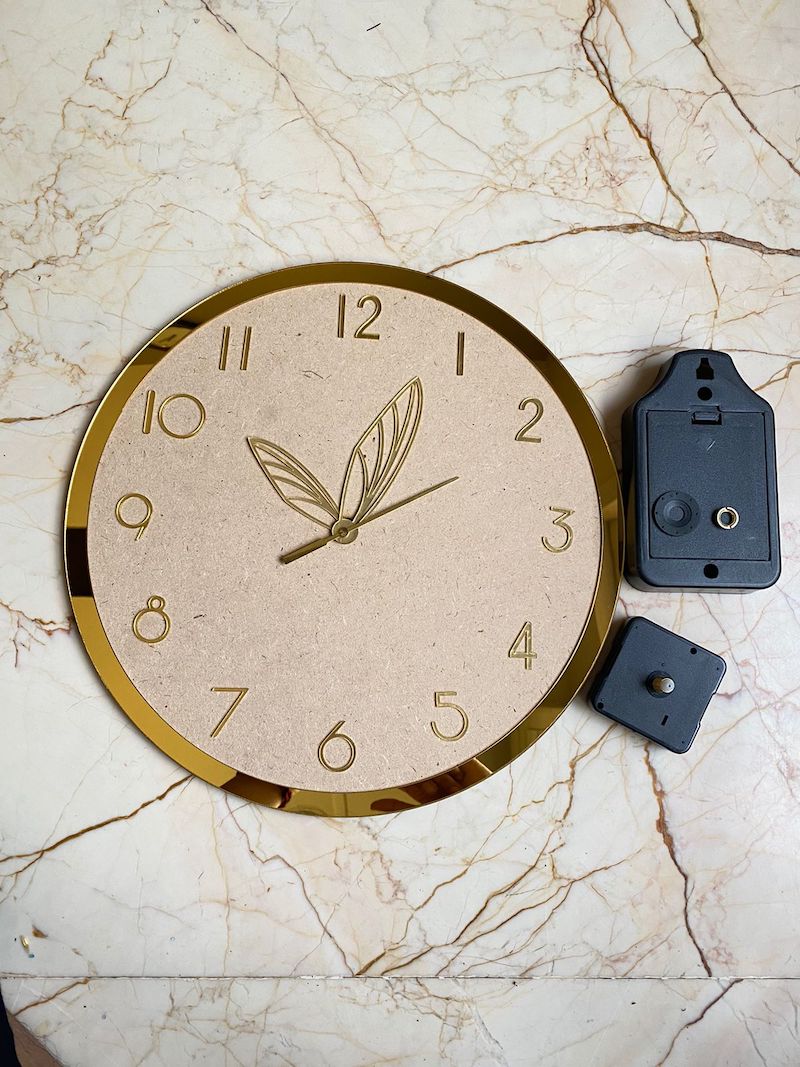 Designer Clock with Acrylic Border Set